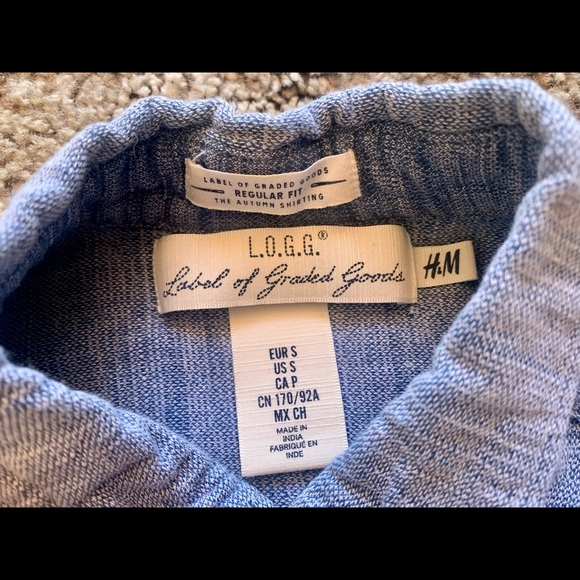 H&M L.O.G.G. Button Down Shirt - Men’s Small - Picture 3 of 6